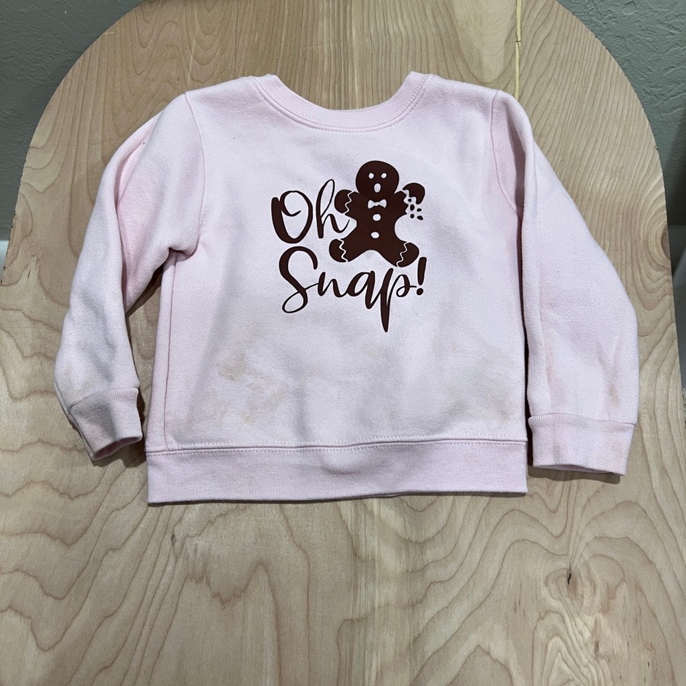 Garanimals Light Pink “Oh Snap” Gingerbread Sweatshirt